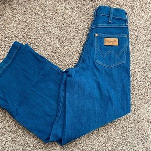 Wrangler high rise wide leg cropped jeans